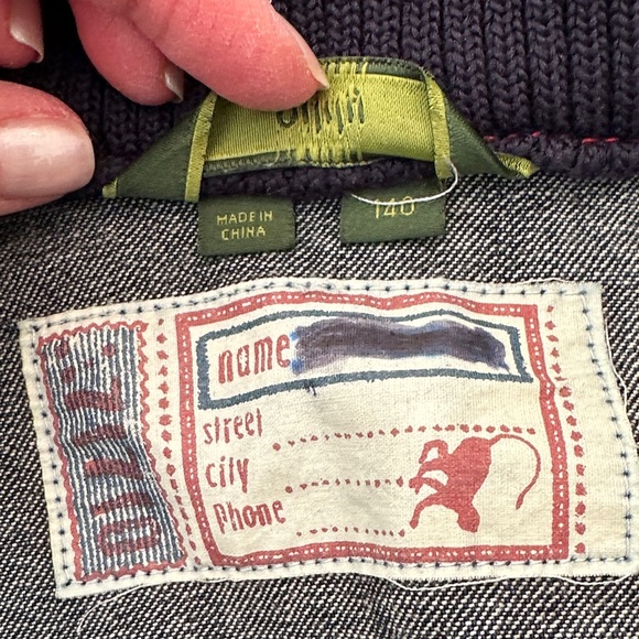 Vintage Oilily Kids Denim Jacket with Patches SZ 140 US Size 10 - Picture 7 of 10